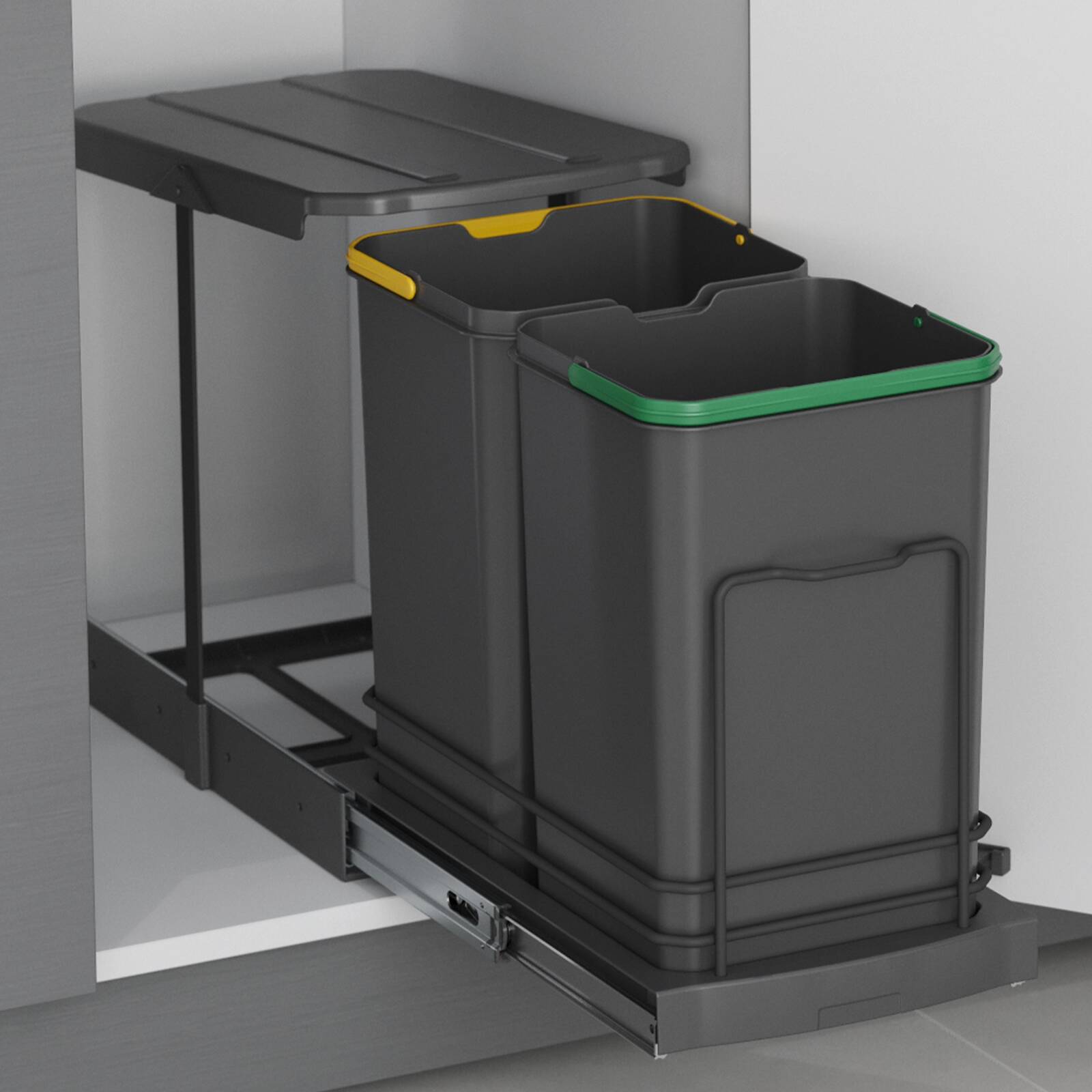 Kosz, pojemnik na śmieci 2x12L, ręczne/automatyczne otwieranie EMUCA