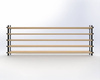 Aluminiowy czarny kpl. uchwytów w zestawie z 5 ruchomymi deskami o długości 140 cm montowanych w pionie lub poziomie na listwie z możliwością łączenia o długości 48 cm