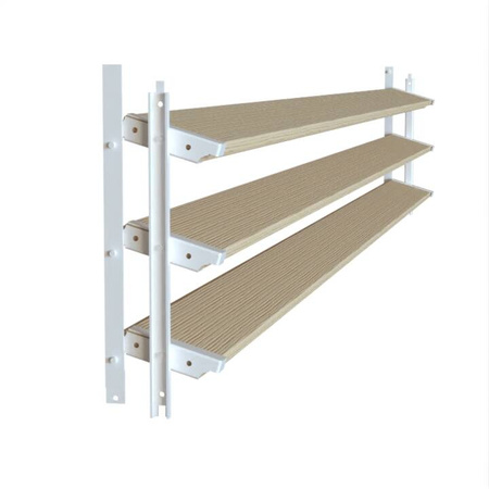 Aluminiowy biały kpl. uchwytów w zestawie z 3 ruchomymi deskami o długości 120 cm montowanych w pionie lub poziomie na listwie z możliwością łączenia o długości 28,8 cm