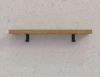 Półka drewniana dębowa 50x20x4cm w zestawie z czarnym uchwytem z wieszakiem 