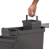 Pojemniki do recyklingu do kuchni, 3 x 10L, mocowanie na dnie i automatyczne wysuwanie, Stal i Plastik, Szaro-antracytowy