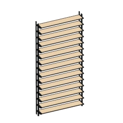 Ścianka ruchoma o szerokości 1030mm i wysokości 1440mm System aluminiowy antracytowy i 15 desek sosnowych surowych