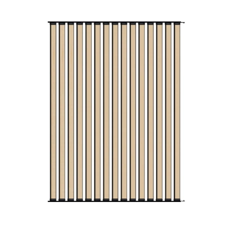 Ścianka ruchoma o szerokości 1440mm i wysokości 1930mm System aluminiowy czarny i 15 desek sosnowych surowych