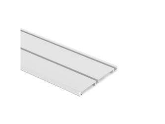 Tor dolny jezdny wpuszczany do drzwi przesuwnych Placard z systemami zatrzasków o długości 2,35m, cięty na długość 1,95m + reszta, Aluminium, Malowany na biało