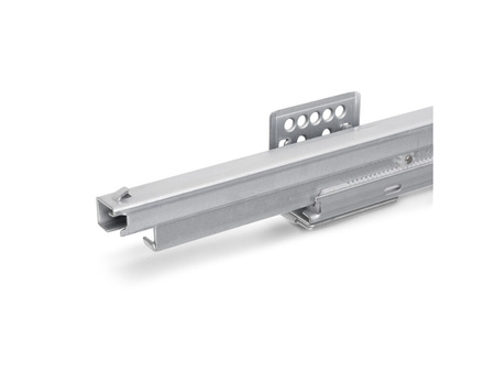 Rama z cichym domykiem i prowadnicami z pełnym wysuwem do akcesoriów meblowych Quartz, 1062-1088mm, Aluminium i plastik, Tytanowy