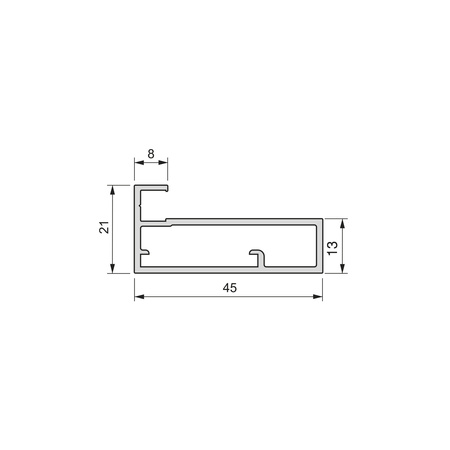 Profil aluminiowy PLUS 4 o długości 2,35m Anodowany mat Emuca 1 szt.