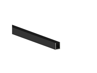 Profil do drzwi przesuwnych Placard U10x16, długość 2.35m cięty na 1,95 + reszta, Aluminium, Malowane na czarno