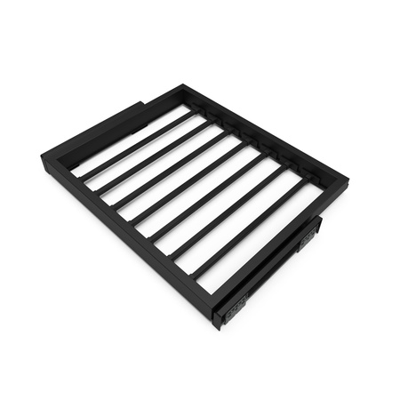 Szuflada ramka na akcesoria w zestawie z 7 drążkami na spodnie 560 - 594(M60) czarna Hack aluminium kpl 1szt.