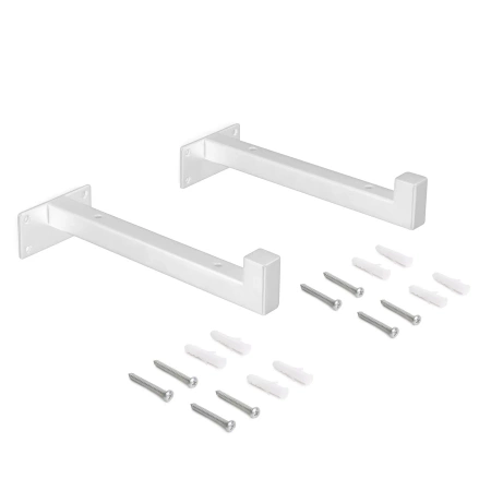 Półka drewniana dębowa 40x20x2cm w zestawie z białym uchwytem Shelf