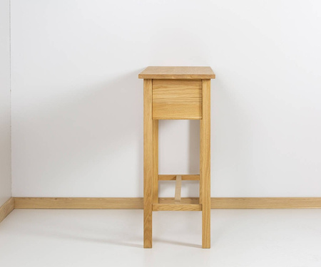 Konsola dębowa lite drewno dwie szuflady drewniane 700x350x800