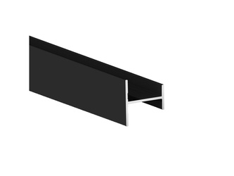 Profil do drzwi przesuwnych Placard H18x12/22, długość 2.35m cięty na 1,95m + reszta, Aluminium, Malowany na czarno