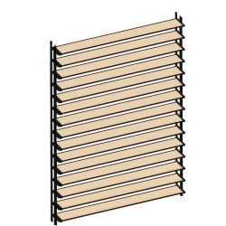 Ścianka ruchoma o szerokości 1530mm i wysokości 1440mm System aluminiowy antracyt i 15 desek sosnowych surowych