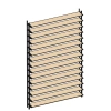 Ścianka ruchoma o szerokości 1330mm i wysokości 1440mm System aluminiowy czarny i 15 desek sosnowych surowych