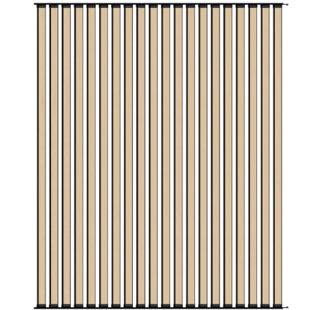 Ścianka ruchoma o szerokości 1920mm i wysokości 2330mm System aluminiowy czarny i 20 desek sosnowych surowych