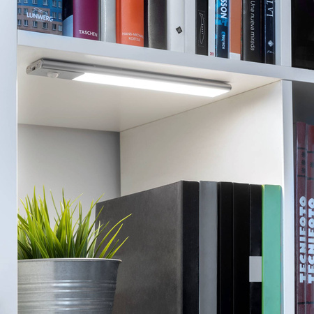 Lampa ścienna LED Kaus ładowana przez USB z czujnikiem ruchu, L 600 mm Anodowany mat