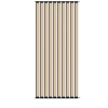 Ścianka ruchoma o szerokości 960mm i wysokości 2130mm System aluminiowy czarny i 10 desek sosnowych surowych