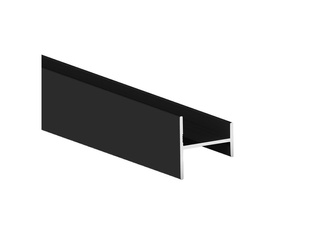 Profil do drzwi przesuwnych Placard H19x12/22, długość 2.35m cięty na 1.95m + reszta, Aluminium, Malowany na czarno
