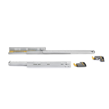 Prowadnica SILVER 400 mm dolny montaż cichy domyk pełny wysuw Emuca Grubość boków 16-19 mm.