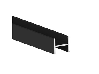 Profil do drzwi przesuwnych Placard H16x18, cienki profil, 2.35m, Aluminium, Malowane na czarno