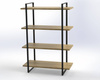 Stalowy stelaż do szafki czarny wysokość 1150 mm Ladder w zestawie z 4 dębowymi półkami  