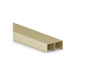 Tor górny jezdny do drzwi przesuwnych Placard 74 o długości 3,9m, cięty na 2x1.95m długości, Aluminium, Złoty anodowany