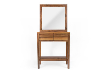 Konsola Orzech lite drewno dwie szuflady wymiary 700x350x700 mm zestaw z ramą bez lustra..