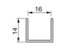 Profil do drzwi przesuwnych Placard U16x14, 2.35m cięty na 1,95m + reszta długości, Aluminium, Anodowany mat