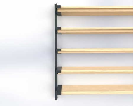 Ścianka ruchoma o wysokości 1440mm i szerokości 1535mm 3X System aluminiowy antracytowy i 15 desek sosnowych surowych