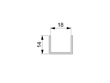 Profil do drzwi przesuwnych Placard U18x14, długość 2.9m, Aluminium, Malowany na biało