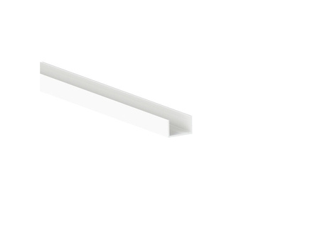Profil do drzwi przesuwnych Placard U19x14, długość 2.35m, Aluminium, Malowany na biało