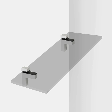 Półka drewniana dębowa 30x20x2cm w zestawie z czarnym uchwytem Squad 2 