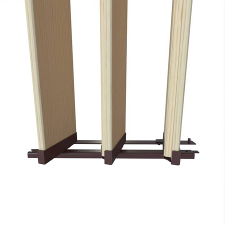 Aluminiowy brązowy kpl. uchwytów w zestawie z 3 ruchomymi deskami o długości 170 cm montowanych w pionie lub poziomie na listwie z możliwością łączenia o długości 28,8 cm