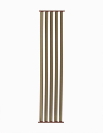 Aluminiowy brązowy kpl. uchwytów w zestawie z 5 ruchomymi deskami o długości 220 cm montowanych w pionie lub poziomie na listwie z możliwością łączenia o długości 48 cm