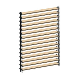 Ścianka ruchoma o szerokości 1535mm i wysokości 1440mm 3X System aluminiowy czarny i 15 desek sosnowych surowych