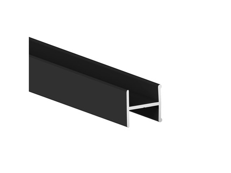 Profil do drzwi przesuwnych Placard H16x18, cienki profil, 2.35m, Aluminium, Malowane na czarno