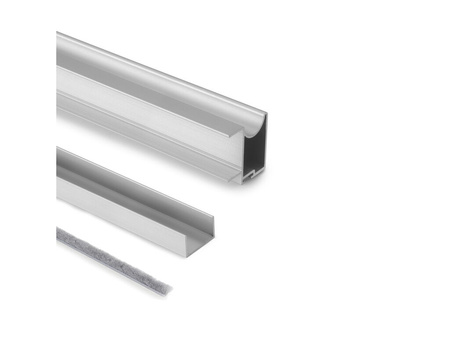 Zestaw uchwytów dla jednych drzwi przesuwnych Wave 19, dla grubości 19mm, długość 2.7m, Aluminium, Anodowany mat