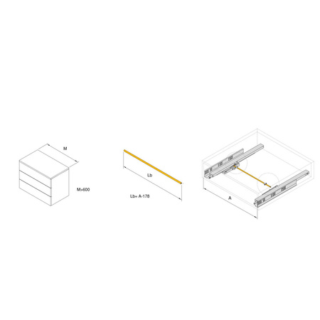 Zestaw synchronizatorów do prowadnic Vertex z Push Synchro 2 Emuca