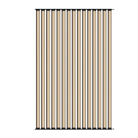 Ścianka ruchoma o szerokości 1440mm i wysokości 2230mm System aluminiowy czarny i 15 desek sosnowych surowych