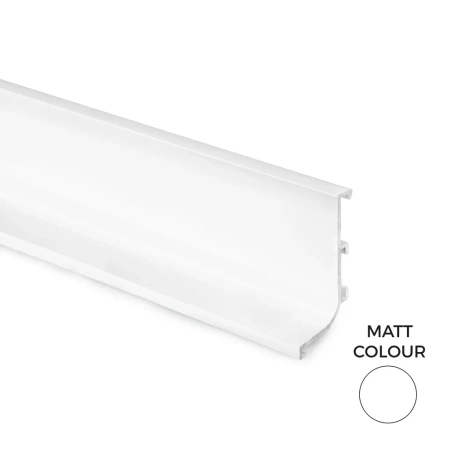 Profili Gola-r górny do bezuchwytowych frontów modułowych 3,9 m długości Biały w kształcie litery L ilość 1szt.