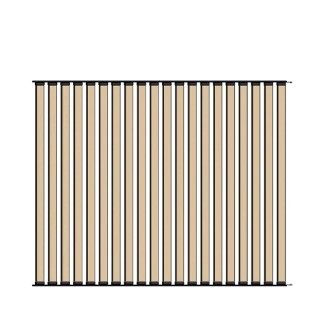 Ścianka ruchoma o szerokości 1920mm i wysokości 1530mm System aluminiowy czarny i 20 desek sosnowych surowych