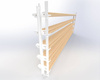 Aluminiowy biały kpl. uchwytów w zestawie z 5 ruchomymi deskami o długości 70 cm montowanych w pionie lub poziomie na listwie z możliwością łączenia o długości 48 cm