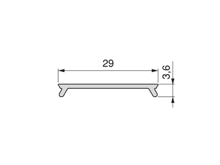 Profil maskujący Channel Placard 74 do dolnej szyny, długość 3.9m cięte na 2x1,95m, Aluminium, Malowany na biało