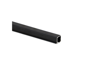 Tor górny i dolny do drzwi przesuwnych Flow do montażu wpuszczanego o długości 3,9m, cięty na 2,9m + reszta długości, Aluminium, Czarny anodowany