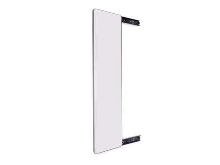 Wysuwane lustro do szafy Quartz, obracane o 180°, 1.000x300mm, Aluminium, szkło i stal, Tytanowy