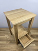 Stołek dębowy mat z szufladą wysokość 55 cm siedzisko 33cm x 33cm
