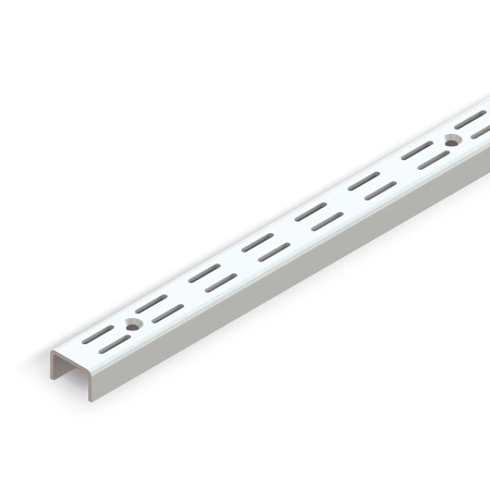 Zestaw 10 profili ściennych z podwójnym rowkiem Jagmet o rozstawie 32 mm, długość 2229 mm, Stal, Malowane na biało