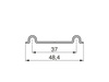 Szyna dolna Placard 74 Klasyczne do drzwi przesuwnych, 3,9 m, Aluminium, Anodowany mat