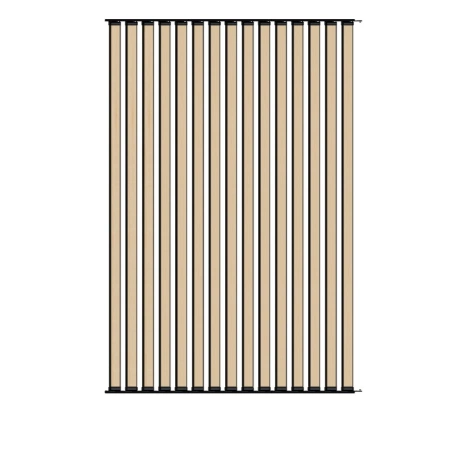 Ścianka ruchoma o szerokości 1440mm i wysokości 2130mm System aluminiowy czarny i 15 desek sosnowych surowych