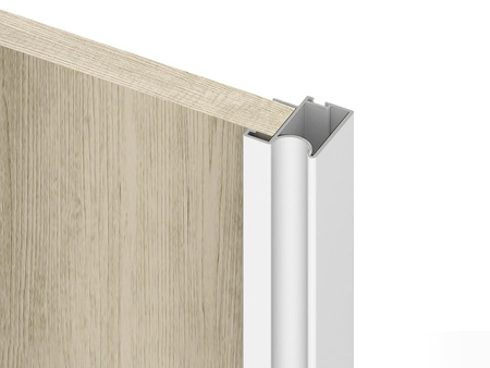 Zestaw uchwytów z dolnymi wózkami dla jednych drzwi przesuwnych Wave 19, dla grubości 19mm, długość 2.7m, Aluminium, Malowane na biało