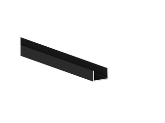 Profil do drzwi przesuwnych Placard U19x14, długość 2.35m cięty na 1,95m + reszta, Aluminium, Malowany na czarno
